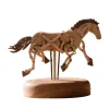 Wooden Qianli Horse Dynamic Model - Desktop Stress Relief Display (Non-Music Box)