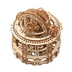 Wooden Tourbillon Timer 3D Assembly Model Kit with Mechanical Transmission