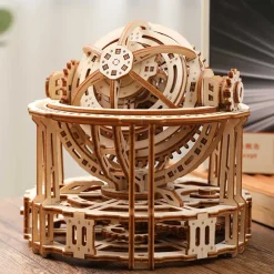 Wooden Tourbillon Timer 3D Assembly Model Kit with Mechanical Transmission