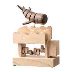 Wooden Whale Dynamic Model - Desktop Stress Relief Display (Non-Music Box)