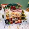 Wood Handcrafted Miniature Christmas Candy House Model Kit