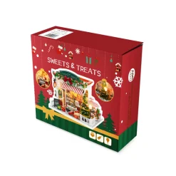 Wood Handcrafted Miniature Christmas Candy House Model Kit