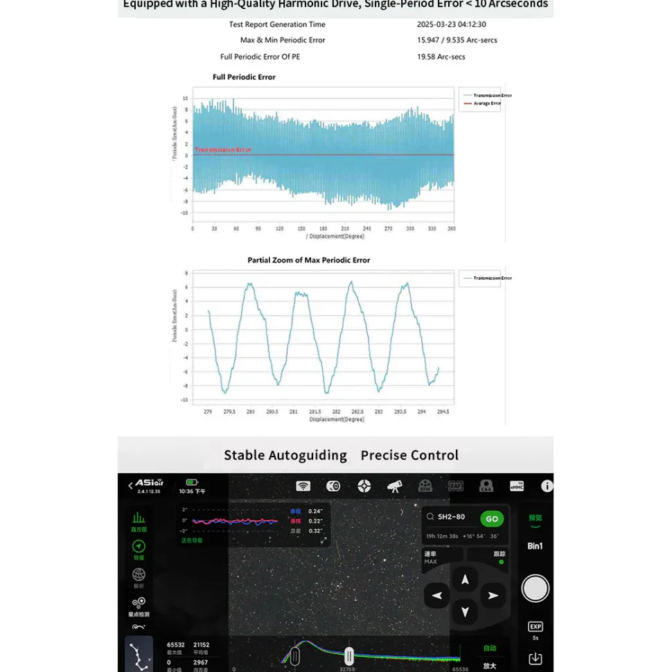 XJ HM-17 Harmonic Equatorial Mount with Hand Controller, Compatible with NINA, ASCAIR