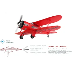 XK A300 Beech D17S Biplane 3D/6G 2.4G 4CH Brushless Scale RC Airplane Model, 550mm Wingspan EPP Fixed Wing Aircraft with Quick Release