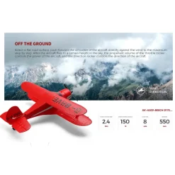 XK A300 Beech D17S Biplane 3D/6G 2.4G 4CH Brushless Scale RC Airplane Model, 550mm Wingspan EPP Fixed Wing Aircraft with Quick Release
