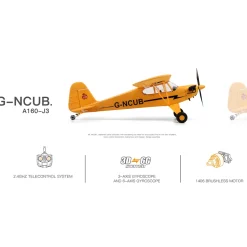 XK A160 J3 3D/6G 2.4G 5CH Brushless Scale RC Airplane Model, 650mm Wingspan EPP Fixed Wing Aircraft with Quick Release