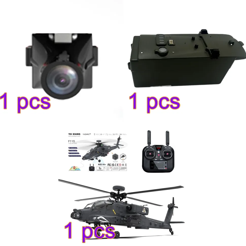 YU XIANG Apache GPS Helicopter F11-S AH64 1/32 Scale 2.4G 6CH RC Dual-Axis Co-Drive Flybarless 6G/3D Stunt