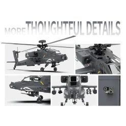 YU XIANG Apache GPS Helicopter F11-S AH64 1/32 Scale 2.4G 6CH RC Dual-Axis Co-Drive Flybarless 6G/3D Stunt