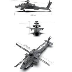 YU XIANG Apache GPS Helicopter F11-S AH64 1/32 Scale 2.4G 6CH RC Dual-Axis Co-Drive Flybarless 6G/3D Stunt