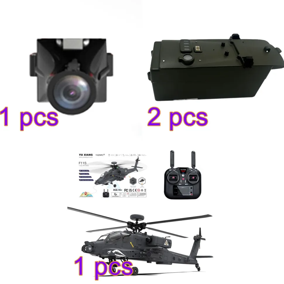 YU XIANG Apache GPS Helicopter F11-S AH64 1/32 Scale 2.4G 6CH RC Dual-Axis Co-Drive Flybarless 6G/3D Stunt