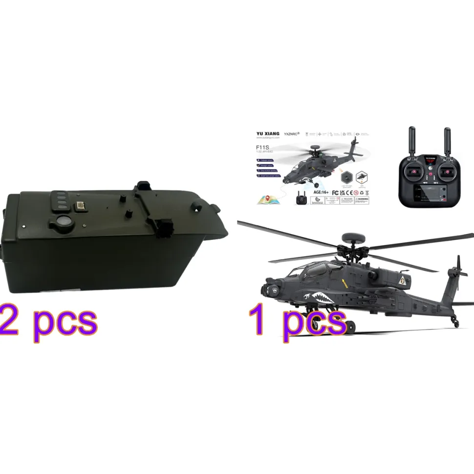 YU XIANG Apache GPS Helicopter F11-S AH64 1/32 Scale 2.4G 6CH RC Dual-Axis Co-Drive Flybarless 6G/3D Stunt