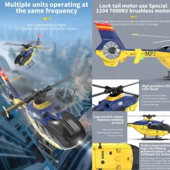 YU XIANG EC-135 RC Helicopter 1/36 2.4G 6CH Direct Drive Brushless 3D/6G Model