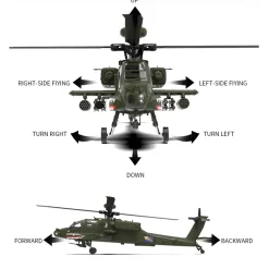 YU XIANG F11 AH64 1/32 Scale 2.4G 6CH BNF Version Helicopter Model