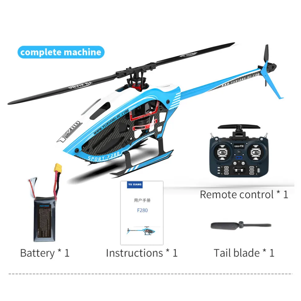 YU XIANG F280 2.4G 6CH RC Brushless Direct Drive 3D/6G Stunt Helicopter RTF Model