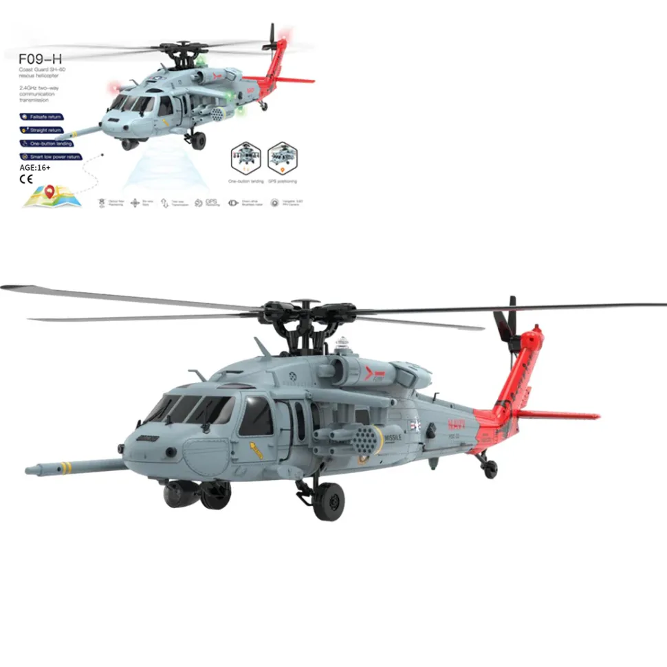 YU XIANG F09-H SH60 Seahawk 8CH RC Helicopter 1/47 Scale 2.4G Dual Brushless DD 6G/3D Stunt Copter Model