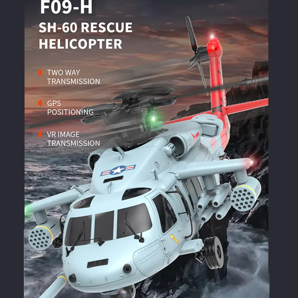 YU XIANG F09-H SH60 Seahawk 8CH RC Helicopter 1/47 Scale 2.4G Dual Brushless DD 6G/3D Stunt Copter Model