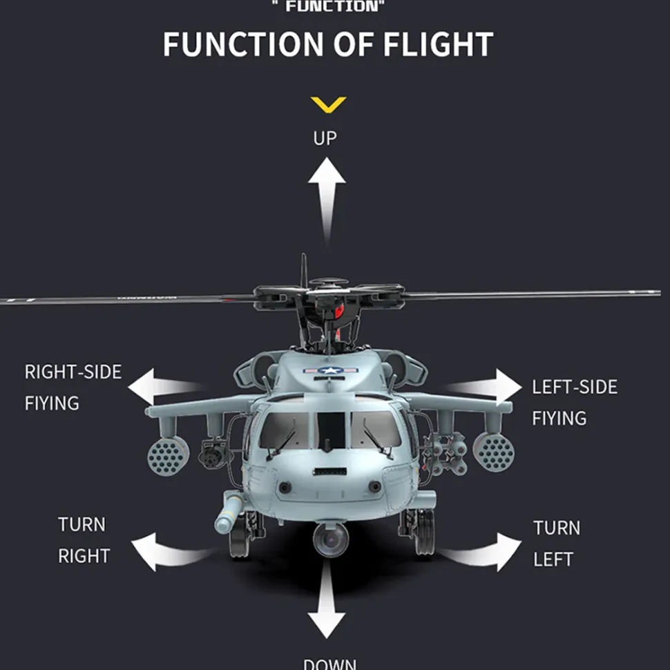 YU XIANG F09-H SH60 Seahawk 8CH RC Helicopter 1/47 Scale 2.4G Dual Brushless DD 6G/3D Stunt Copter Model