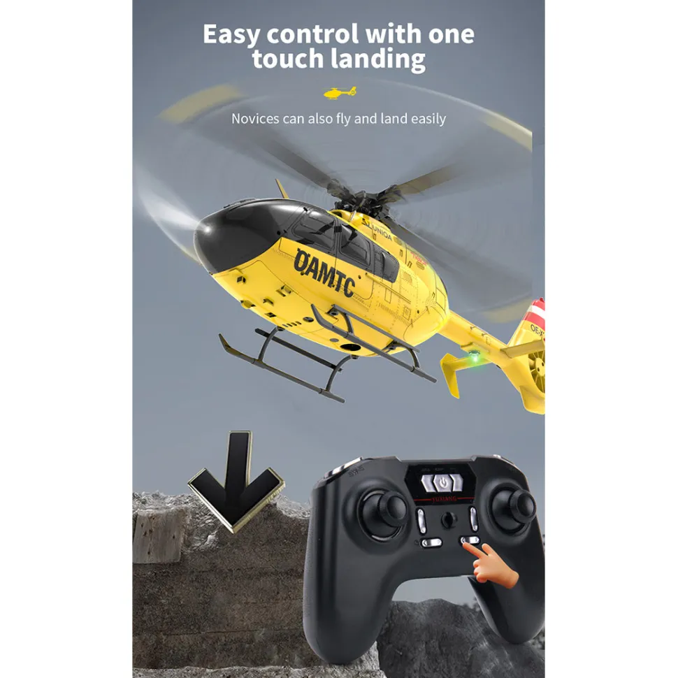 YU XIANG F06 RC Helicopter 1/36 Scale EC-135 2.4G 6-Channel Direct-Drive Brushless 3D Aerobatic Aircraft Model