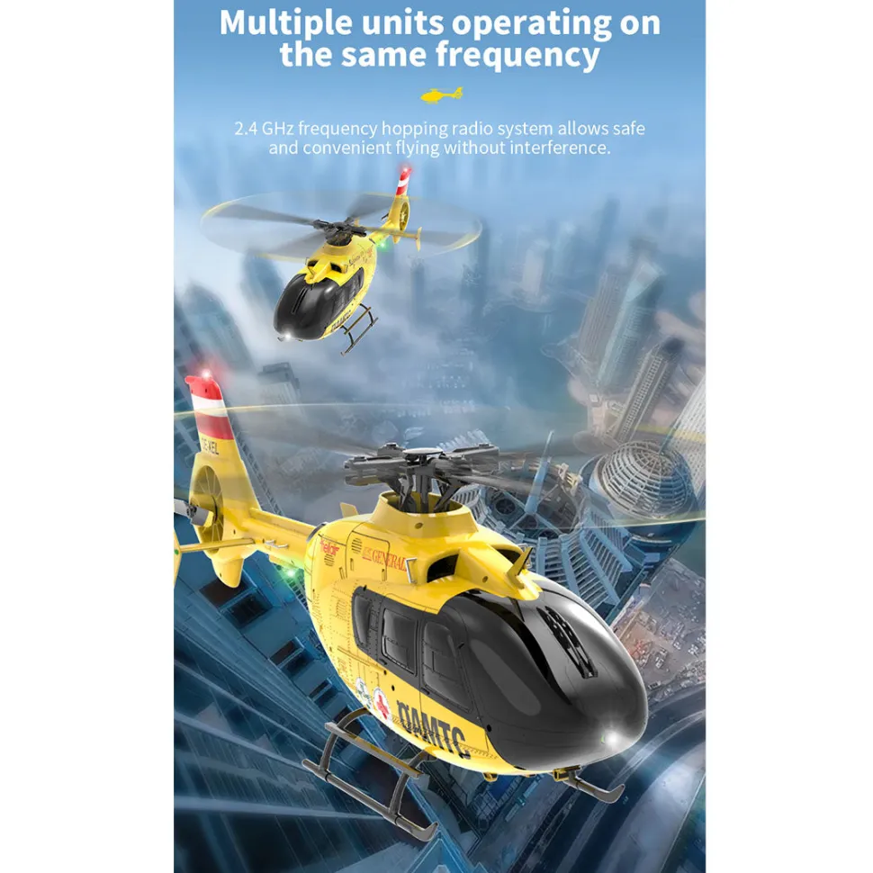 YU XIANG F06 RC Helicopter 1/36 Scale EC-135 2.4G 6-Channel Direct-Drive Brushless 3D Aerobatic Aircraft Model