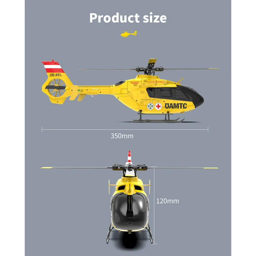 YU XIANG F06 RC Helicopter 1/36 Scale EC-135 2.4G 6-Channel Direct-Drive Brushless 3D Aerobatic Aircraft Model