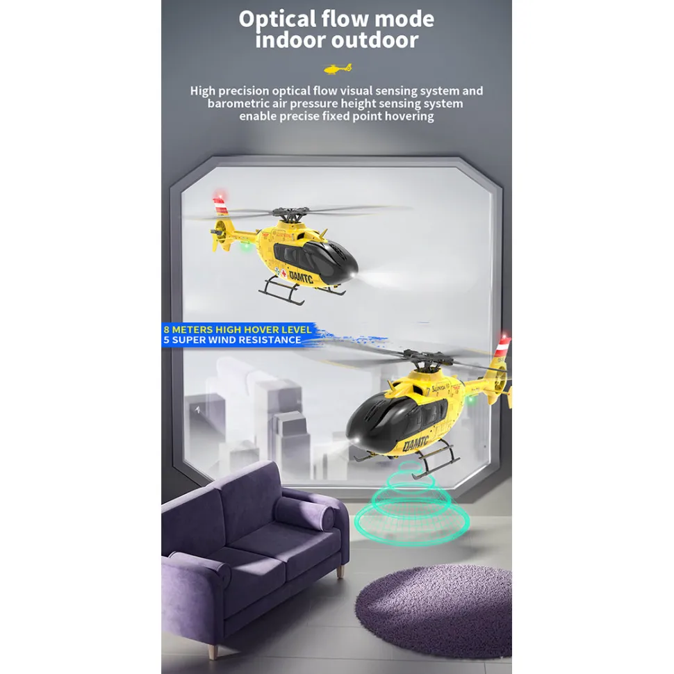 YU XIANG F06 RC Helicopter 1/36 Scale EC-135 2.4G 6-Channel Direct-Drive Brushless 3D Aerobatic Aircraft Model
