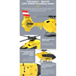 YU XIANG F06 RC Helicopter 1/36 Scale EC-135 2.4G 6-Channel Direct-Drive Brushless 3D Aerobatic Aircraft Model