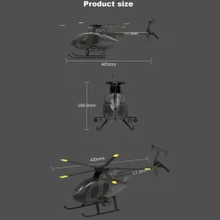 YU XIANG F119S MD500 1/16 Scale 250-Class RC Little Bird Helicopter – Flybarless 2.4G 9CH RTF Model with 6G/3D Flight Modes