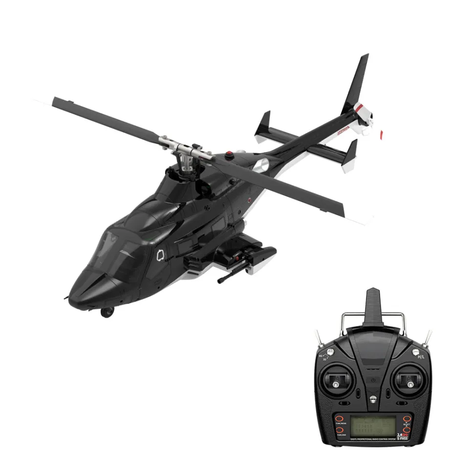 YUXIANG F02-V 1/34 Scale Airwolf RC Helicopter 2.4G 6CH 3D/6G Flybarless Helicopter RTF with Lights, Brushless Motor, Gyro Stabilization