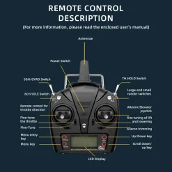 YUXIANG F02-V 1/34 Scale Airwolf RC Helicopter 2.4G 6CH 3D/6G Flybarless Helicopter RTF with Lights, Brushless Motor, Gyro Stabilization