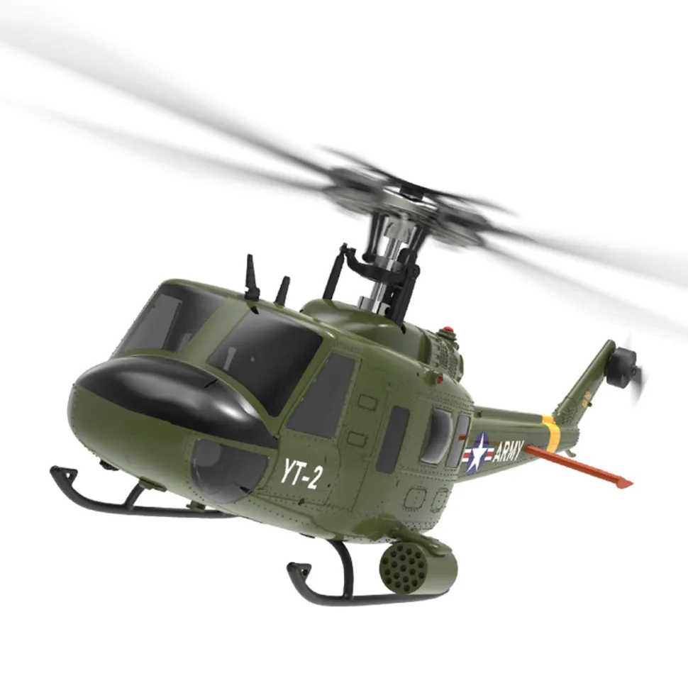 YU XIANG F07-V 1/34 Scale UH-1 Huey 2.4G 6CH Brushless Direct-Drive Flybarless RC Helicopter Model Mode 1/Mode 2 Switchable (RTF Version)
