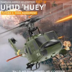 YU XIANG F07-V 1/34 Scale UH-1 Huey 2.4G 6CH Brushless Direct-Drive Flybarless RC Helicopter Model Mode 1/Mode 2 Switchable (RTF Version)