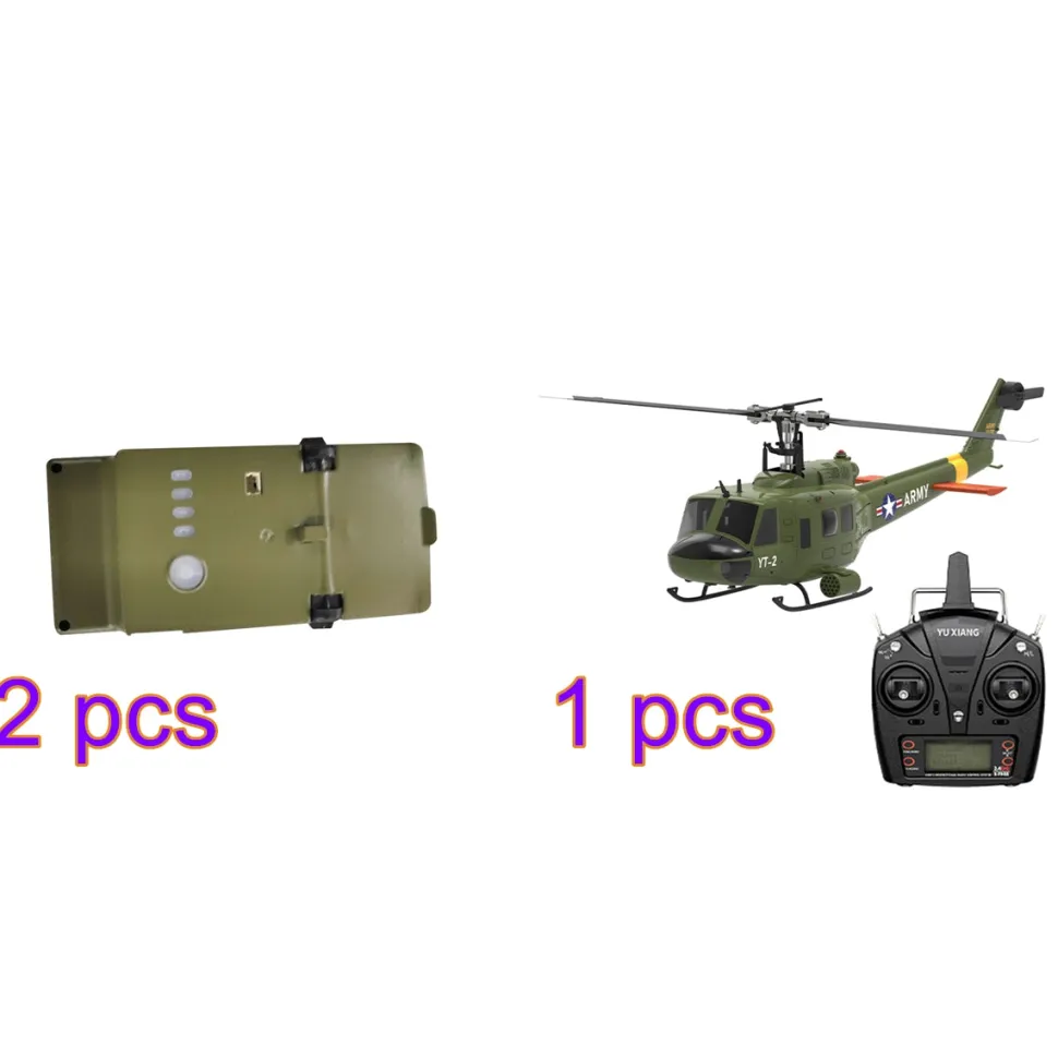 YU XIANG F07-V 1/34 Scale UH-1 Huey 2.4G 6CH Brushless Direct-Drive Flybarless RC Helicopter Model Mode 1/Mode 2 Switchable (RTF Version)