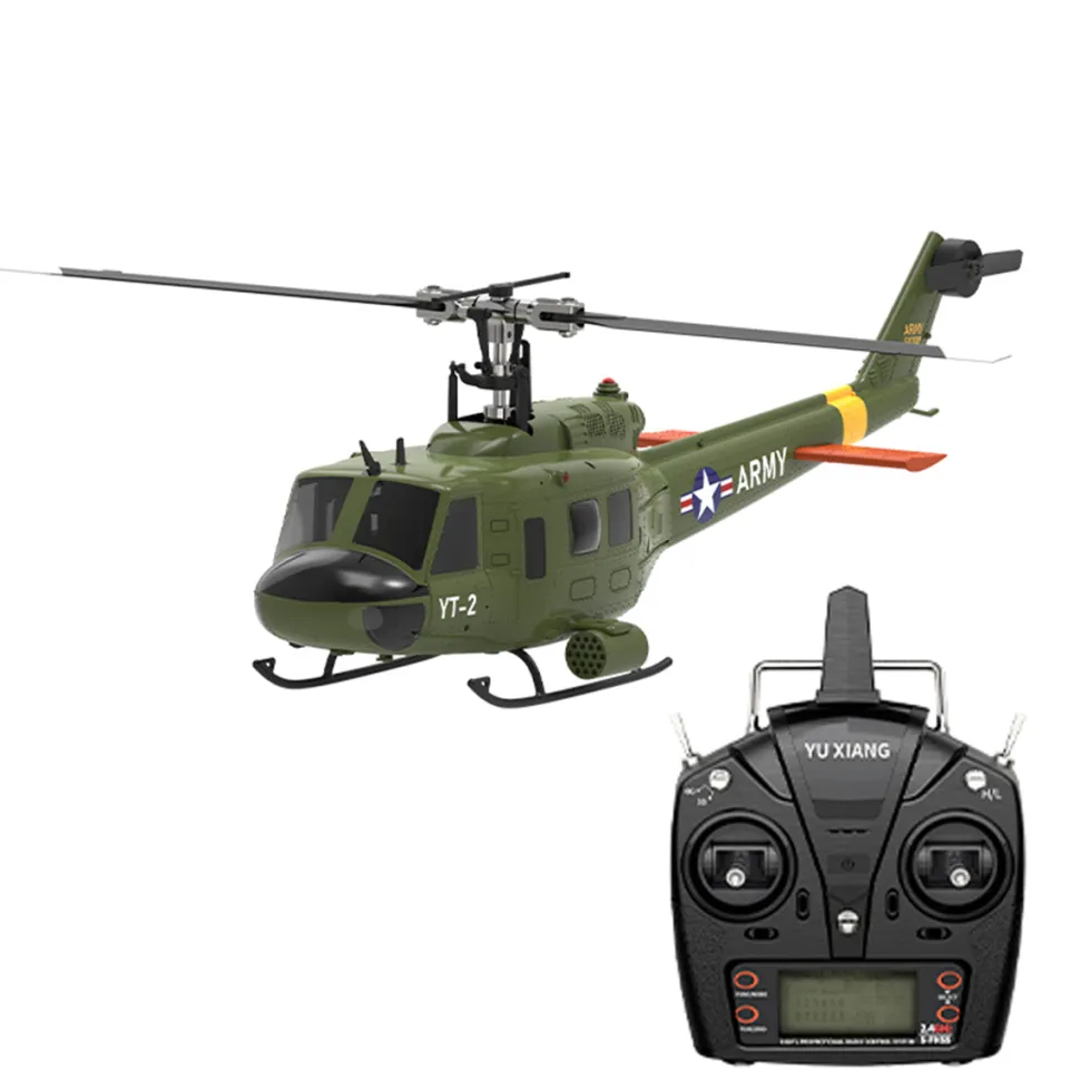 YU XIANG F07-V 1/34 Scale UH-1 Huey 2.4G 6CH Brushless Direct-Drive Flybarless RC Helicopter Model Mode 1/Mode 2 Switchable (RTF Version)