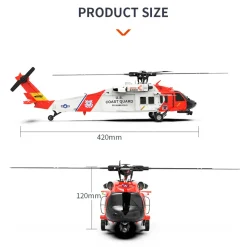 YUXIANG YXZNRC F09-S 1/47 RC Airplane 2.4G 6CH Brushless Direct Drive RC Helicopter Model - RTF Edition